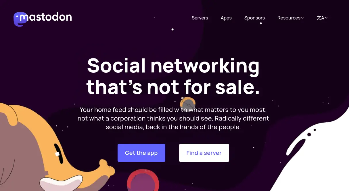 Mastodon's Landing Page